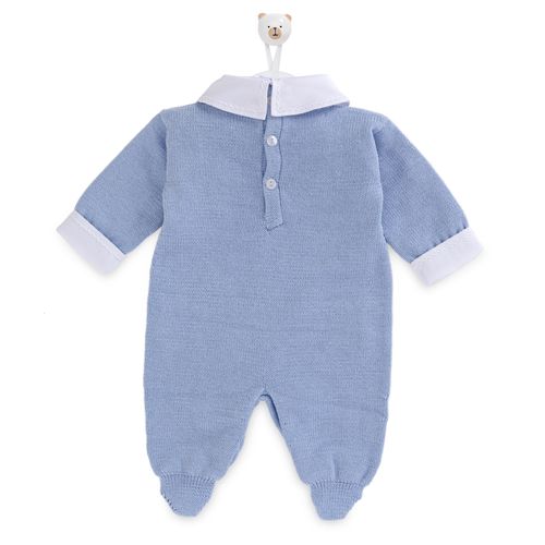Conjunto de Saída de Maternidade Completa Zig Zag - AZUL