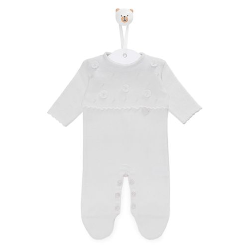 Saída de Maternidade Flores Pérolas - BRANCO