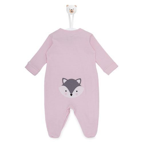 Macacão de Bebê Dupla Face Com Raposa - ROSA