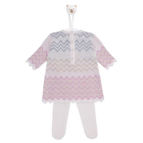 Saída de Maternidade Vestido Chevron - NAT/ROSA