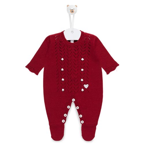 Saída de Maternidade Macacão Pied - VERMELHO