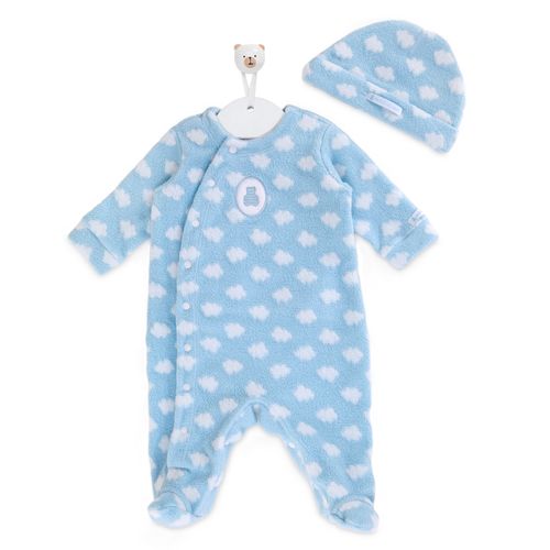 Macacão de Bebê Unifloc Nuvens - AZUL BEBE