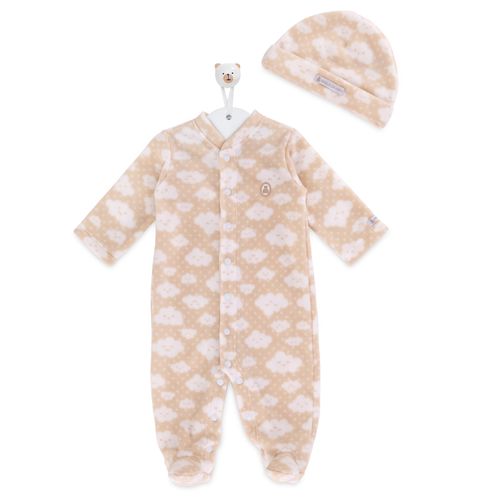 Macacão de Bebê Soft Nuvens - KAKI