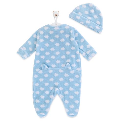 Macacão de Bebê Unifloc Nuvens - AZUL BEBE