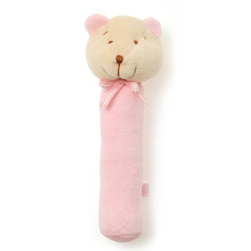 Chocalho de Pelúcia de Bebê Urso Bimbi - ROSA