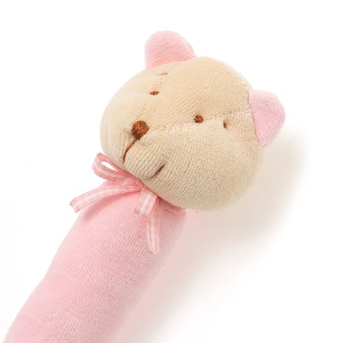 Chocalho de Pelúcia de Bebê Urso Bimbi - ROSA
