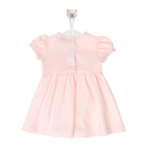 Macacão de Bebê Vestido Dadinhos Ponto Smock - ROSA BEBE