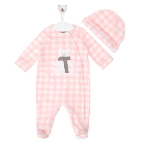Macacão de Bebê Feminino Longo Urso - ROSA BEBE