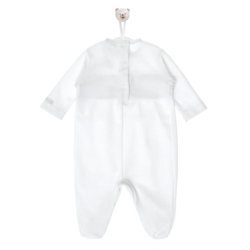 Macacão de Bebê Ponto Smock Trem - BRANCO
