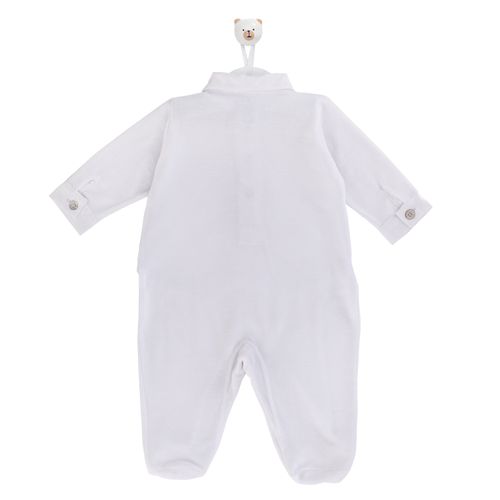 Macacão de Bebê Plush Colete - BRANCO