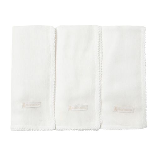 Conjunto de Fraldas de Ombro de Bebê Bordado Picueta - 3 Unidades - BCO/BCO