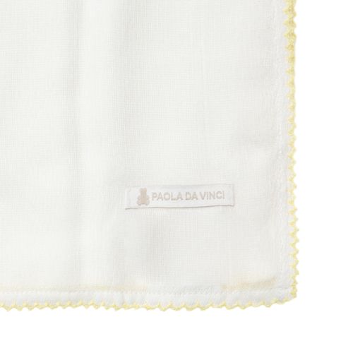 Conjunto de Fraldas de Ombro de Bebê Bordado Picueta - 3 Unidades - BCO/AMAR