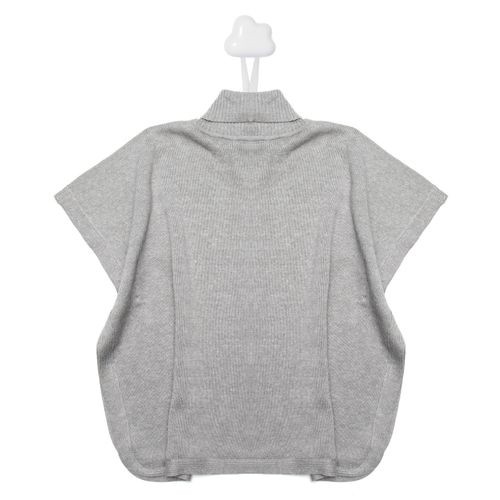 Poncho Infantil de tricot lateral aberta - CINZA