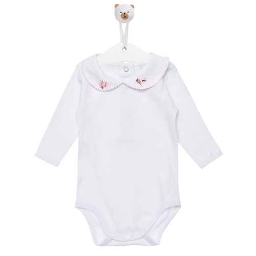 Body de Bebê Feminino Manga Longa Bordado Fada - BRANCO