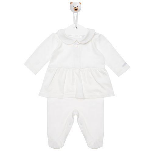 Macacão de Bebê Malha Brave com Detalhe na Pala - OFF WHITE