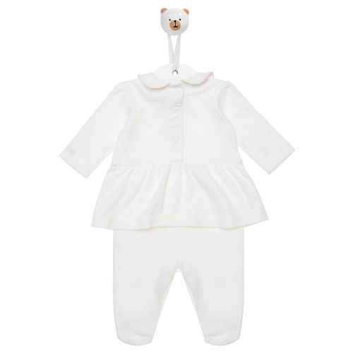 Macacão de Bebê Malha Brave com Detalhe na Pala - OFF WHITE