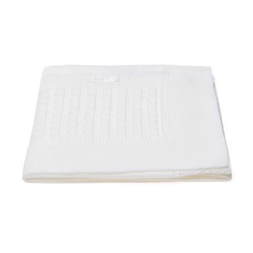 Manta para Saída de Maternidade Tricot Treccia - BRANCO