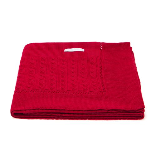 Manta para Saída de Maternidade Tricot Treccia - VERMELHO