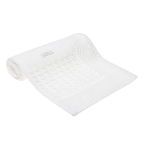 Manta para Saída de Maternidade Tricot Treccia - BRANCO