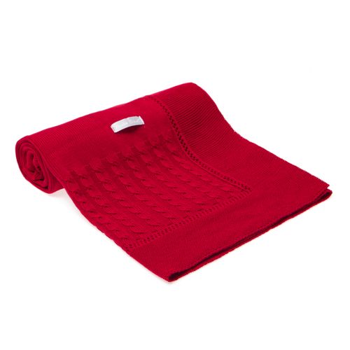 Manta para Saída de Maternidade Tricot Treccia - VERMELHO