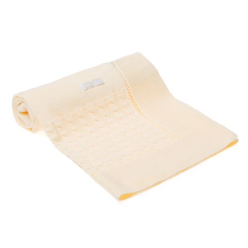 Manta para Saída de Maternidade Tricot Treccia - AMARELO