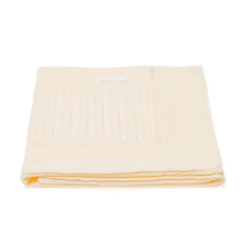 Manta para Saída de Maternidade Tricot Treccia - AMARELO
