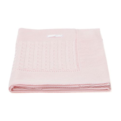 Manta para Saída de Maternidade Tricot Treccia - ROSA PASTEL