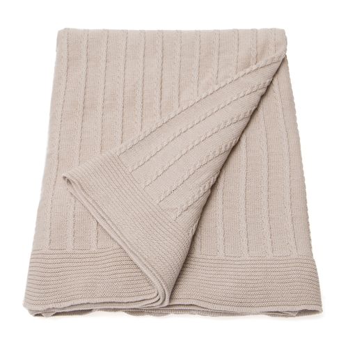 Manta de Tricot Trancinhas - KAKI
