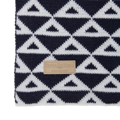 Manta Tricot Jacquard Losango - AZUL MARINHO