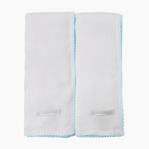 Conjunto Toalha Fralda bordado picueta - BRANCO/AZUL