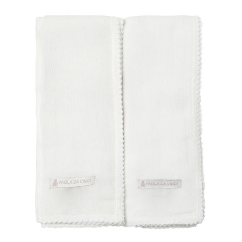 Conjunto Toalha Fralda bordado picueta - BRANCO/BRANCO