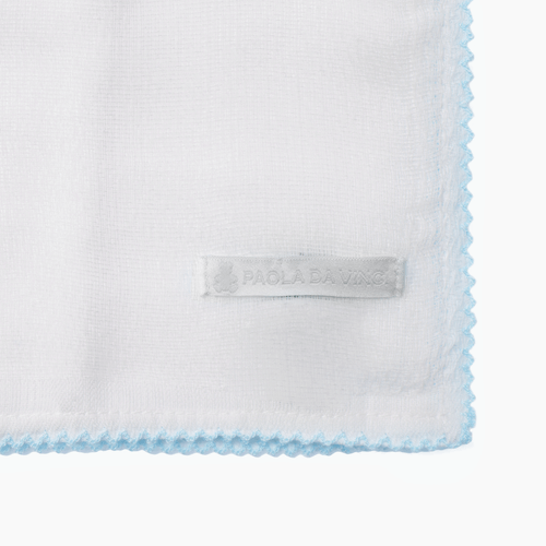 Conjunto Toalha Fralda bordado picueta - BRANCO/AZUL