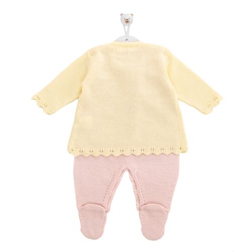 Saída de Maternidade Feminina  Triccot com Manta Poás - ROSA/AMAR