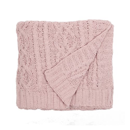 Manta Tricot Chenille - ROSE