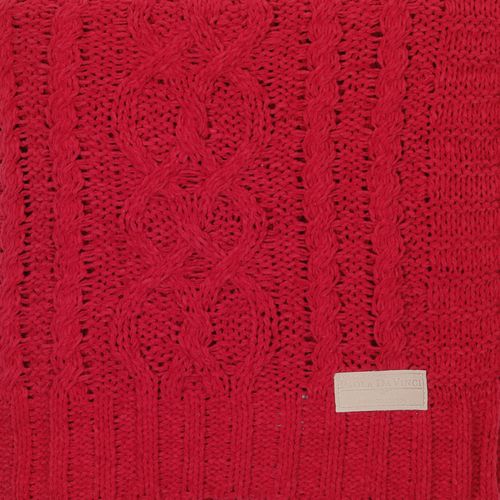 Manta Tricot Chenille - VERMELHO