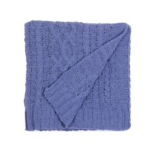 Manta Tricot Chenille - AZUL