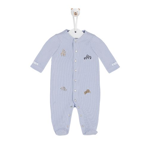 Macacão de Bebê Longo Ponto Roma África - AZUL BEBE