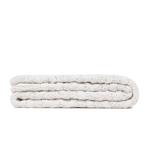 Manta Tricot Chenille - BRANCO