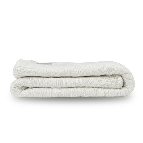 Manta Tricot Sherpa Tranças - BRANCO