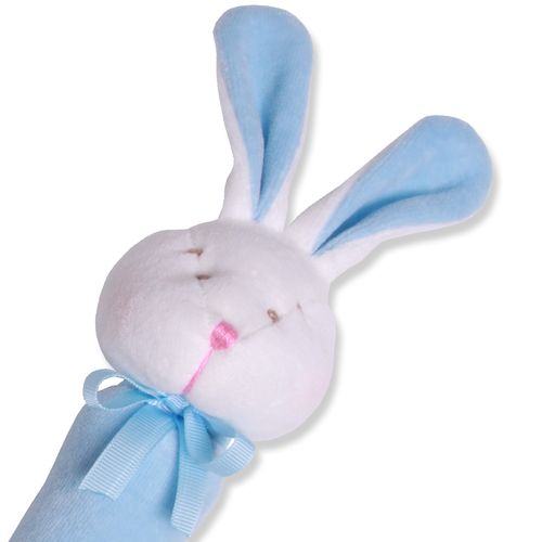 Chocalho de Pelúcia de Bebê Coelho Picollo - AZUL