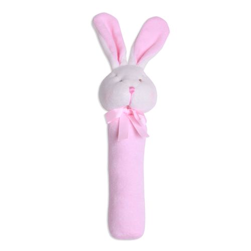 Chocalho de Pelúcia de Bebê Coelho Picollo - ROSA