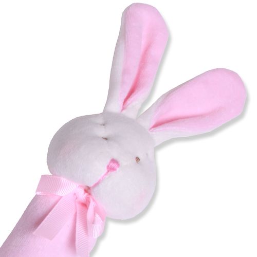 Chocalho de Pelúcia de Bebê Coelho Picollo - ROSA