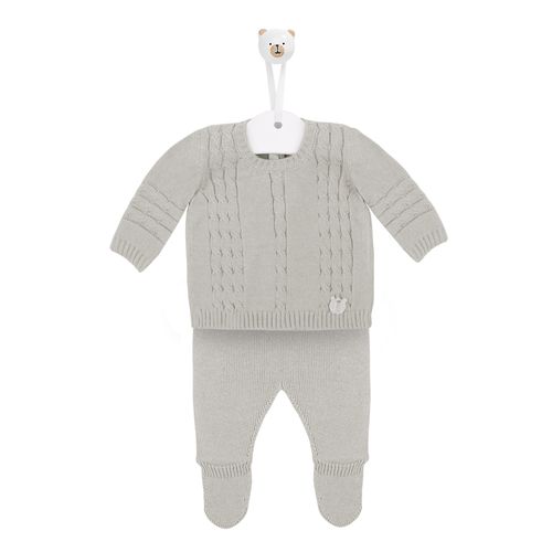 Saída de Maternidade Blusa e Calça Tranças - CINZA