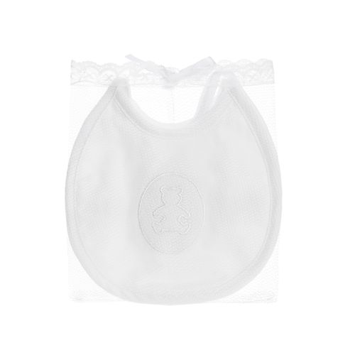 Conjunto Babador Bordado Urso Bimbi - BRANCO