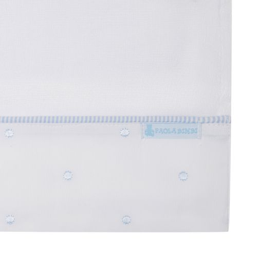 Kit com 2 Fraldas Bordado Poá - AZUL