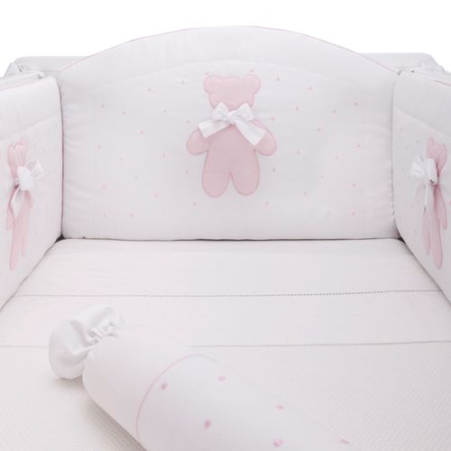 Protetor de Berço Urso Bimbi - ROSA BEBE