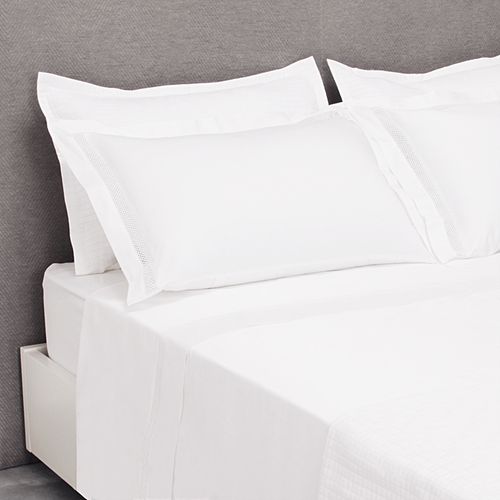 Jogo de Cama Casal 400 Fios Egípcio Com Entremeio - BRANCO