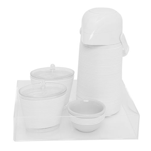 Conjunto Higiene Com Bandeja Acrílica - BRANCO