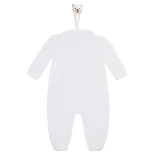 Macacão de Bebê Longo Com Coelho em Pelo - BRANCO