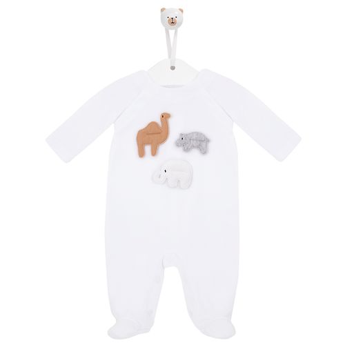 Macacão de Bebê de Microsoft Com Bichinhos - BRANCO
